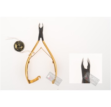 Cążki do skórek półzłote z zamkiem 5mm/12cm - B322