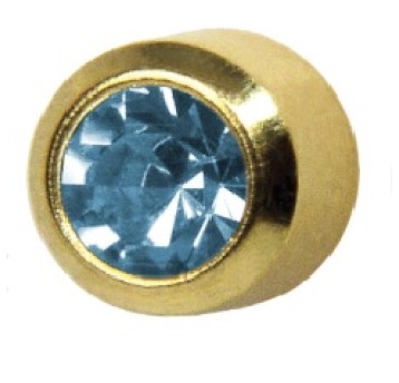 Kolczyki akwamaryn w opr. pełnej złoty R203Y