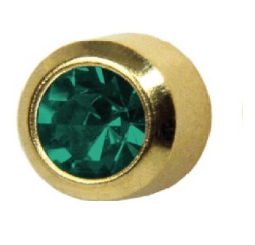 Kolczyki cyrkon niebieski złoty R212Y