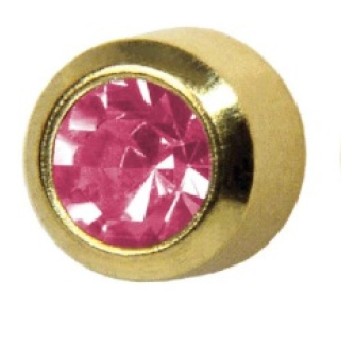 Kolczyki cyrkon różowy złoty R210Y